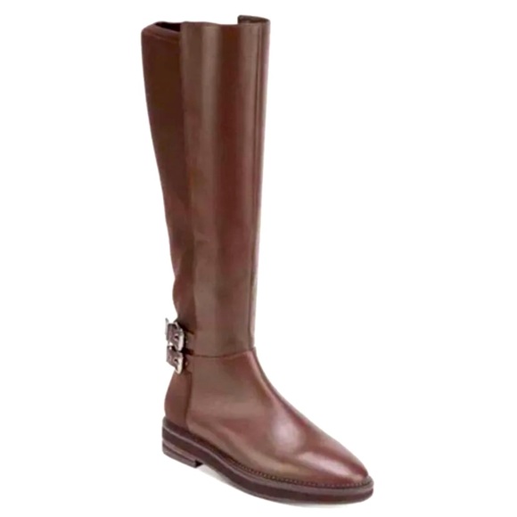 Dkny Shoes - DKNY LENA - BOOT CALF BARK /BAR LEATHER RIDING  WOMENS COLOR BROWN  SIZE US 9